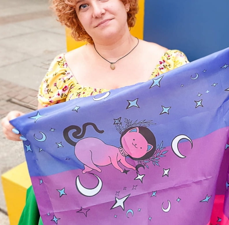 flaga biseksualna z kotami
