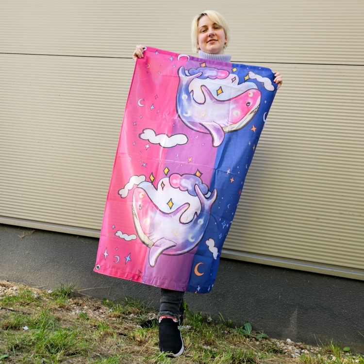 bisexual flag with sharks