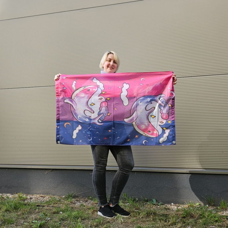 bisexual flag with sharks