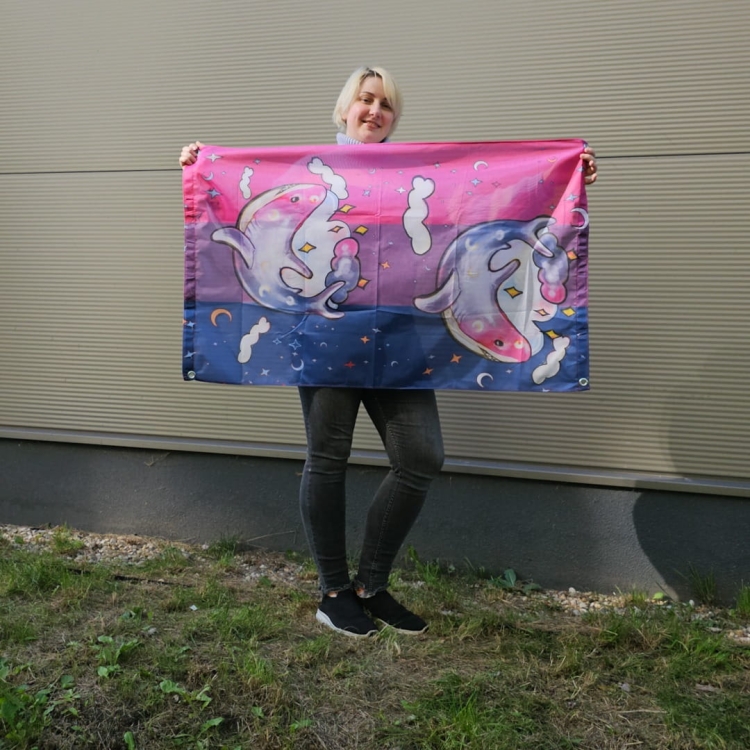 bisexual flag with sharks