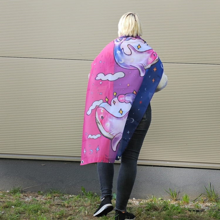 bisexual flag with sharks