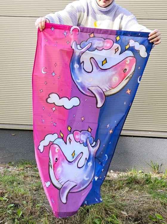 bisexual flag with sharks