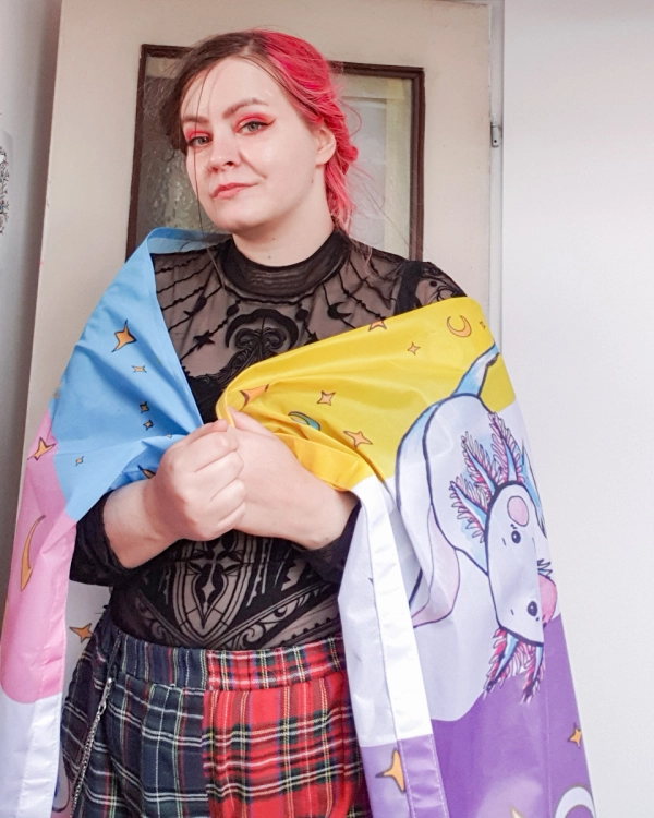 Nonbinary and trans flag