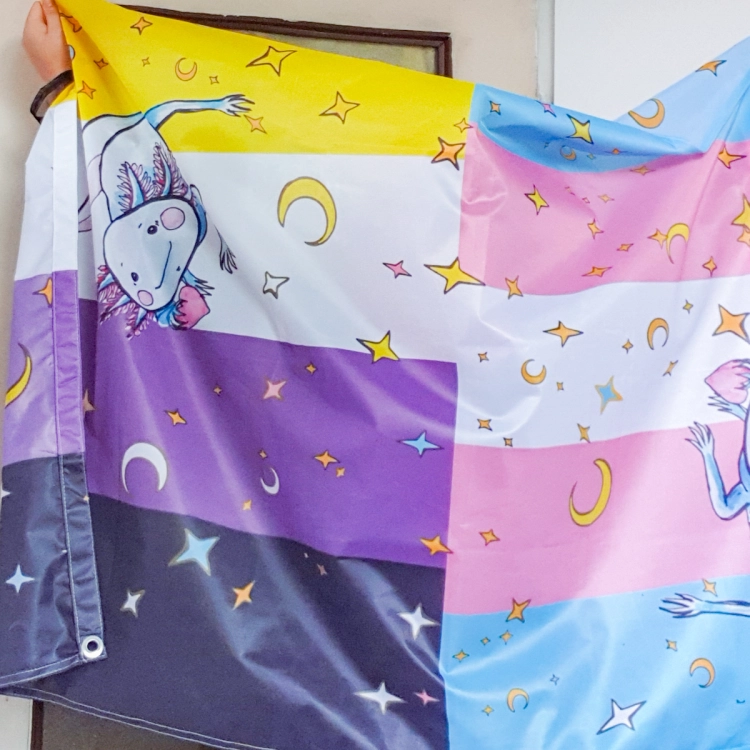 Nonbinary and trans flag