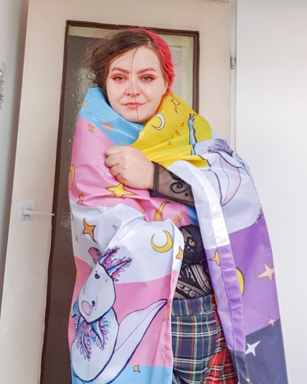 Nonbinary and trans flag