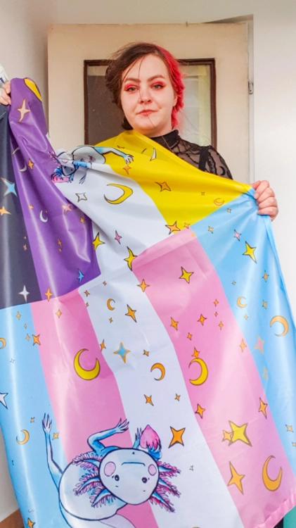 Nonbinary and trans flag